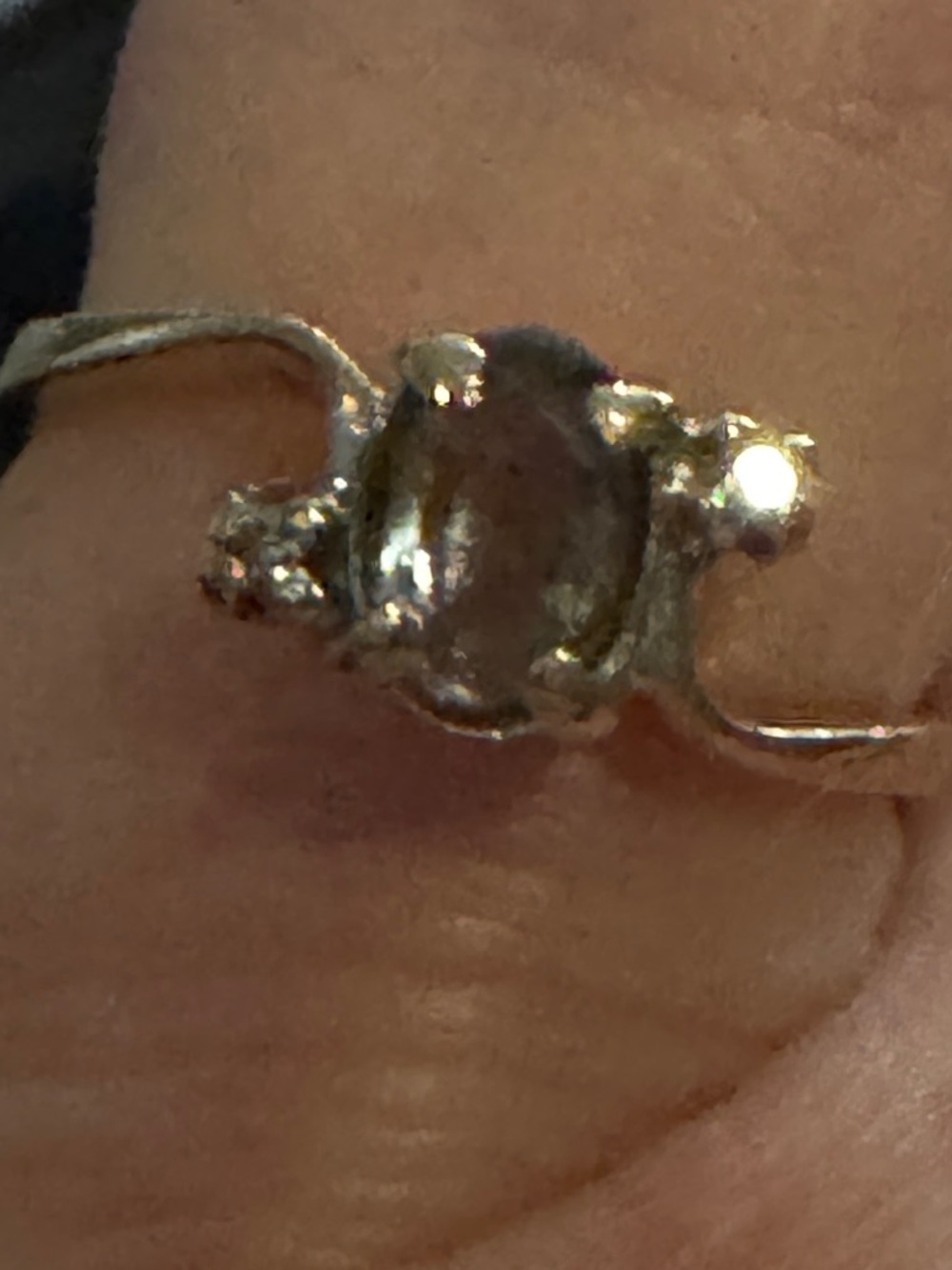 Vintage 10K Gold Aquamarine and Diamond Ring